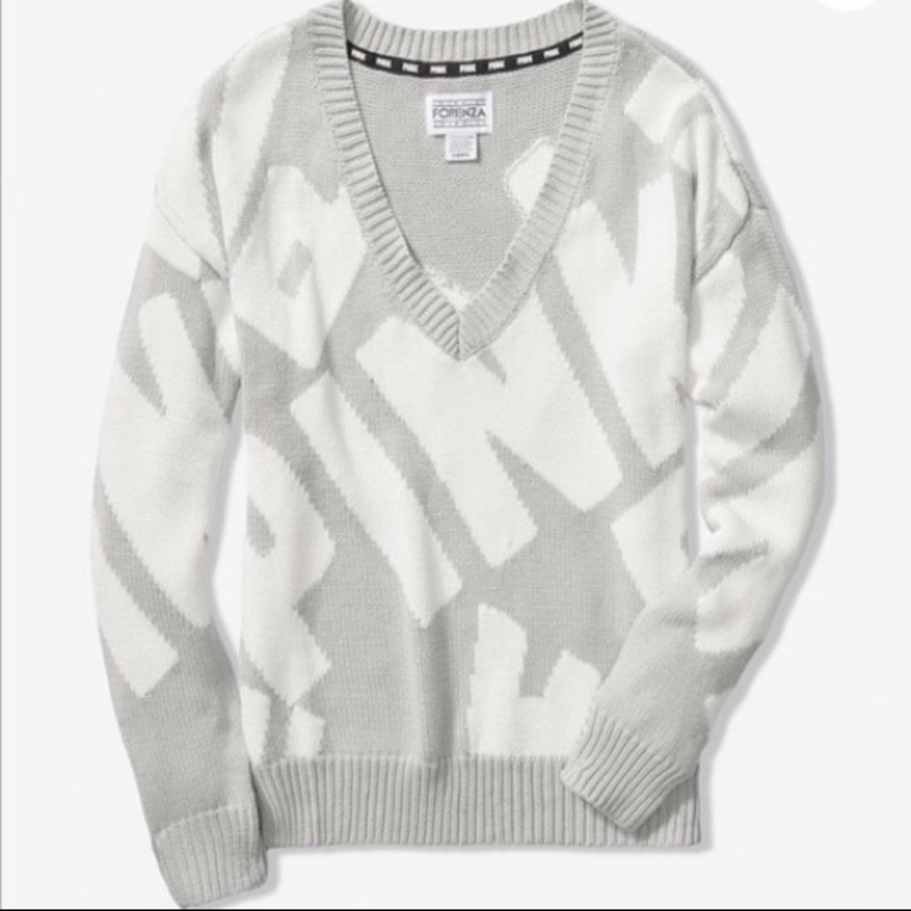 NWT Victoria’s Secret Pink Heritage Vneck Sweater